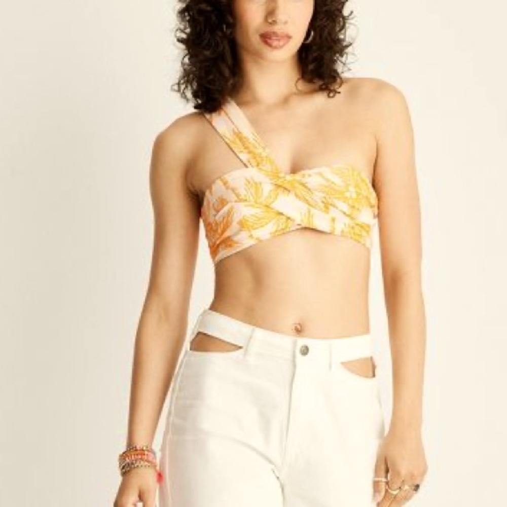 Future Collective™ with Alani Noelle, One Shoulder Bralette Top - Orange